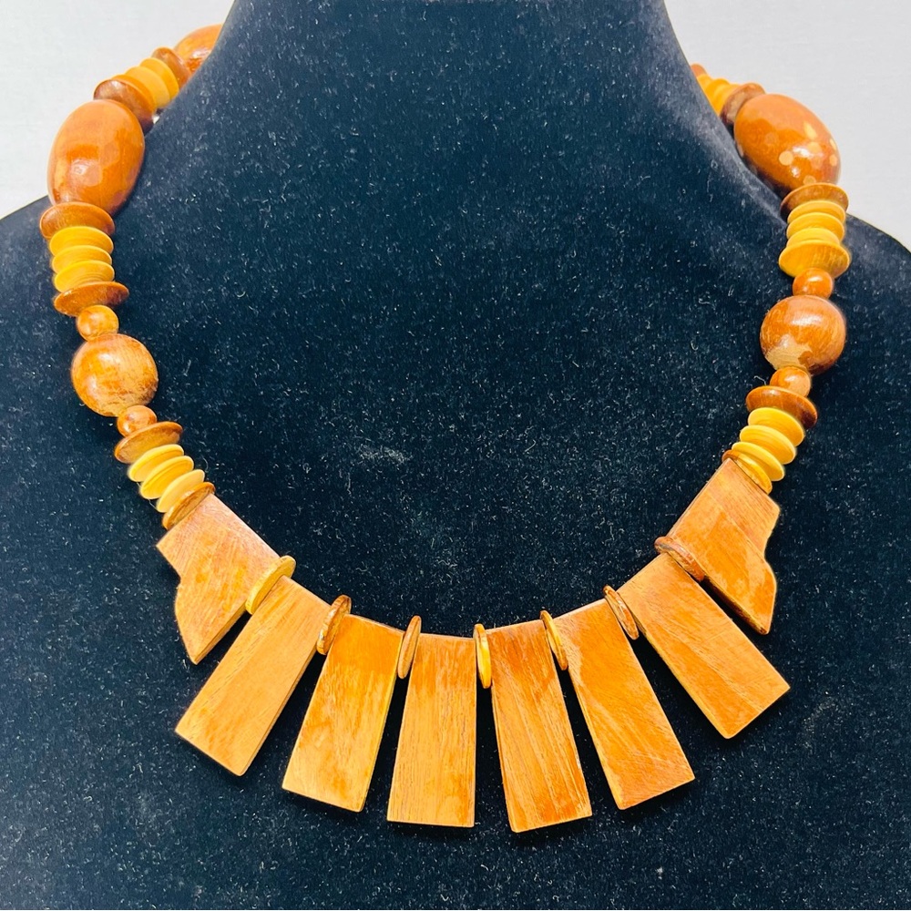 Bright Orange Fan Pendant‎ Necklace